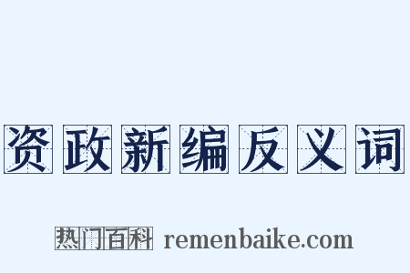 资政新编反义词是什么意思的图片